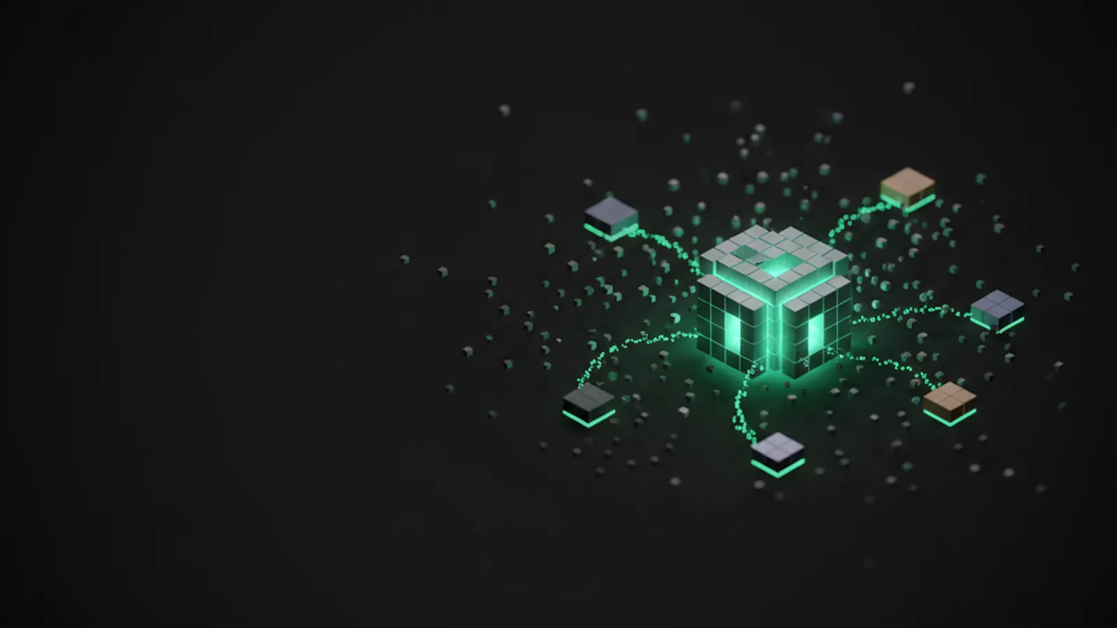 Abstract network map with glowing nodes connected by cross-chain swap routes