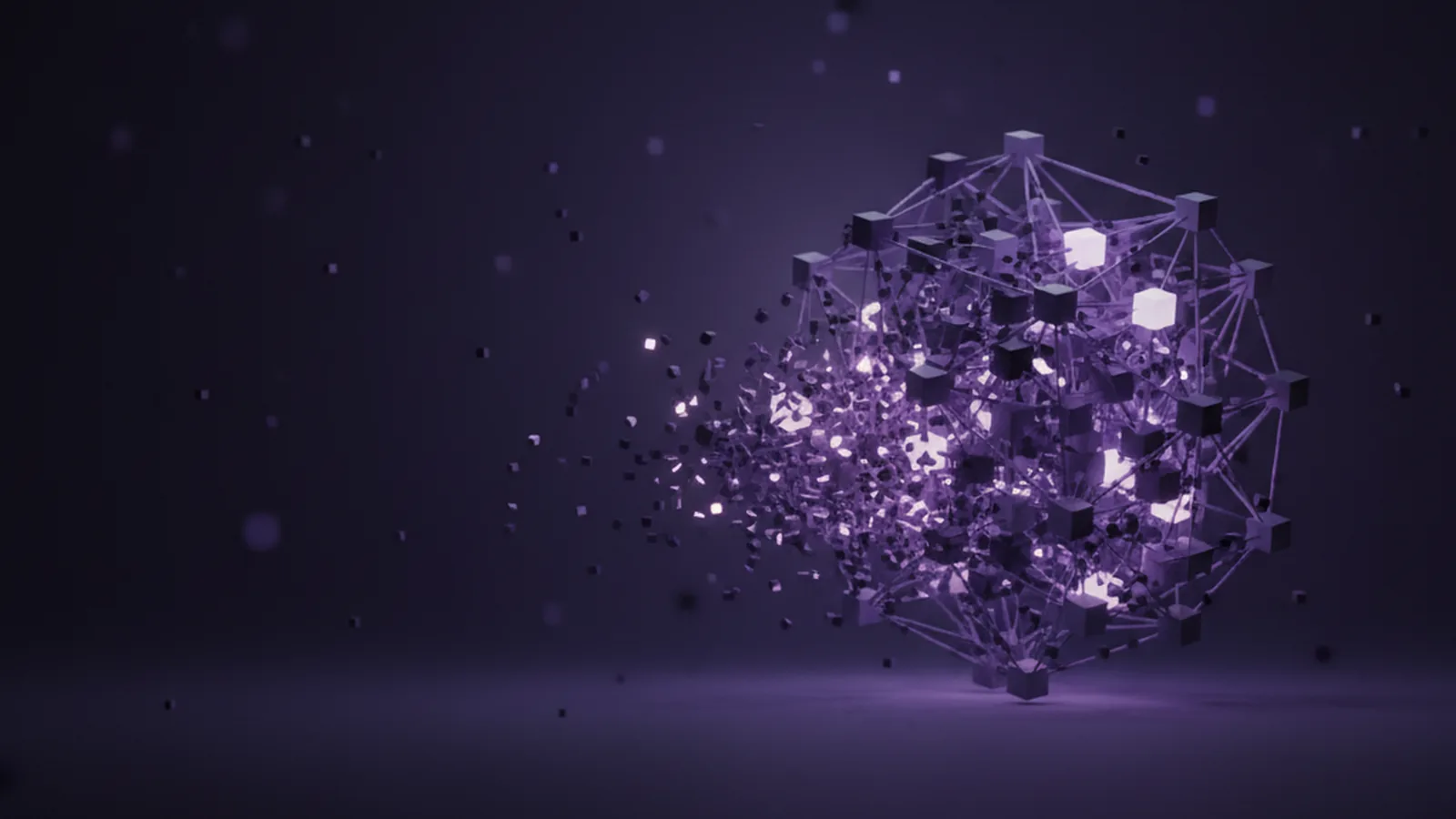 Chainalysis surveillance concept — clustered blockchain nodes broken by private routing
